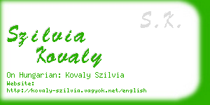 szilvia kovaly business card
